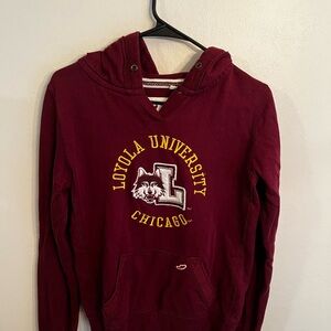 Loyola University Chicago Burgundy Embroidered Hoodie—Adult Small